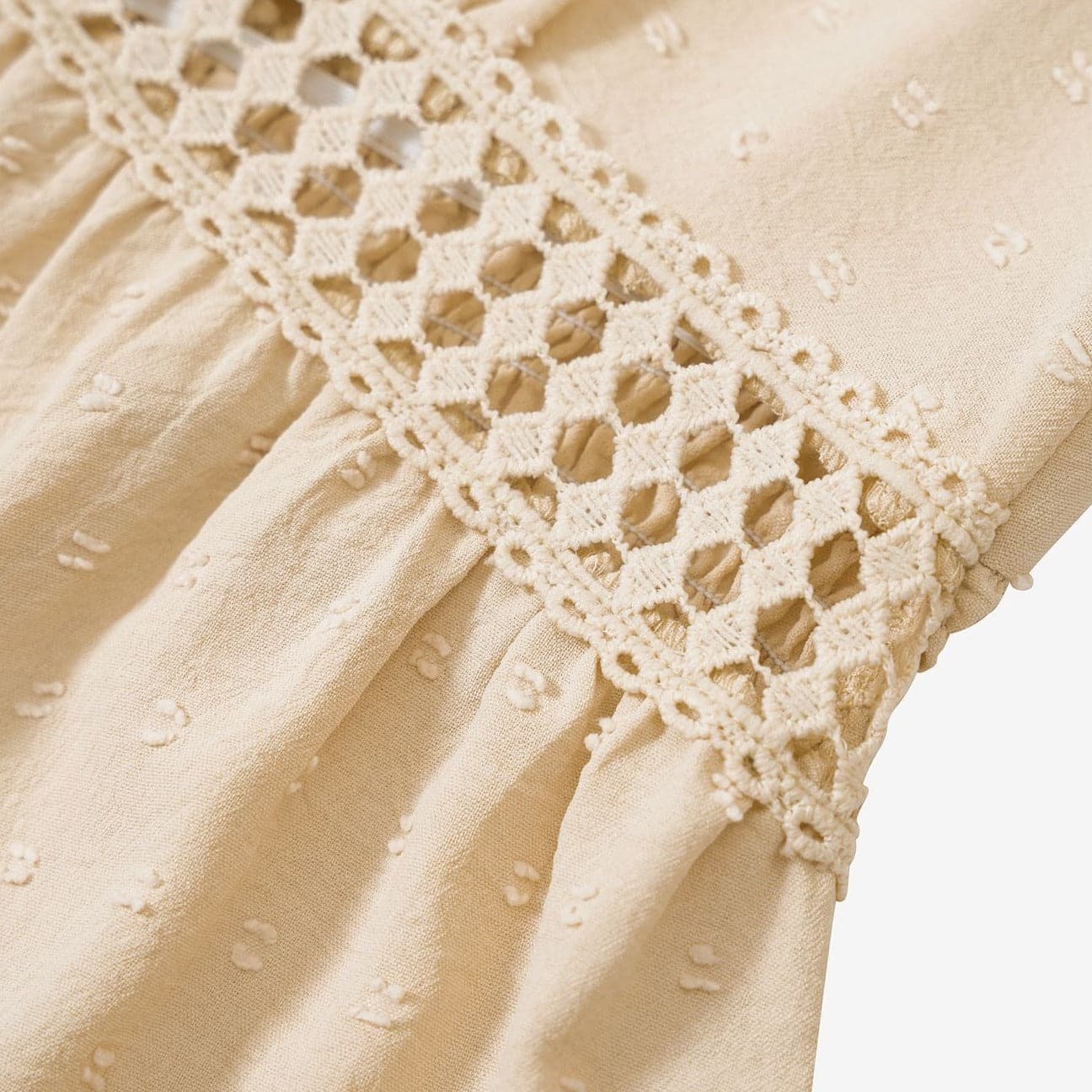 Abigail | Women’s Crochet Lace Flutter Sleeve Mini Dress