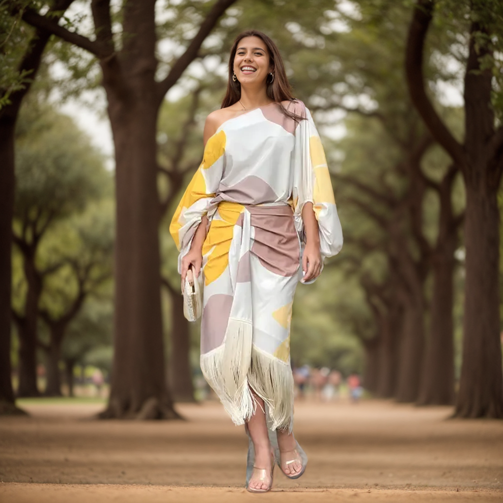 Mariska | Women’s One Shoulder Midi Dress