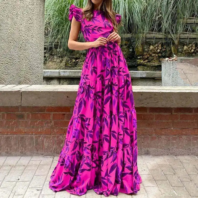Netta | Women’s Ruffle Sleeve Floral Maxi Dress