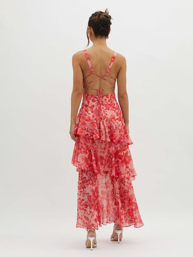 Esme | Women’s Floral Strappy Back Maxi Dress