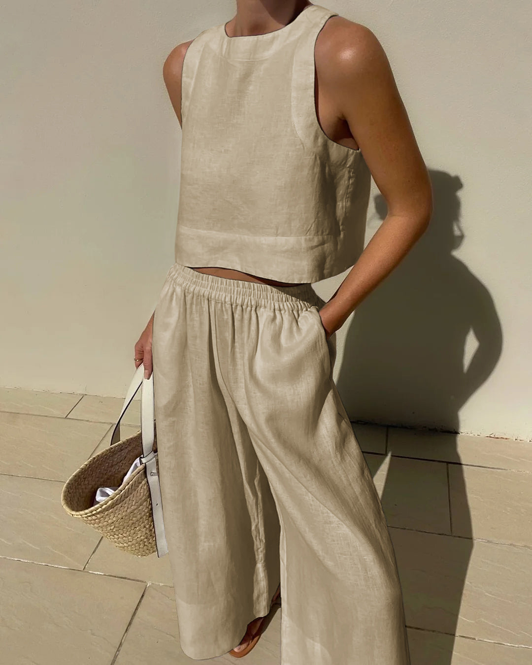 Mireia | Women’s Sleeveless Wide Leg Two-Piece Set