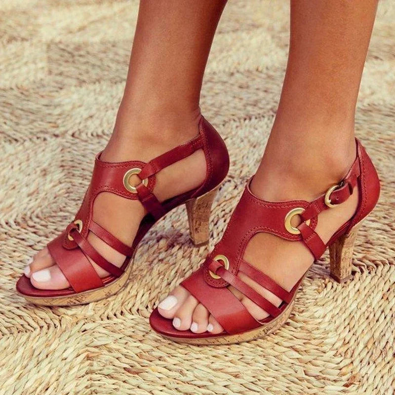 Antonella | Women’s Cork Heeled Open-toe Orthopedic Sandals