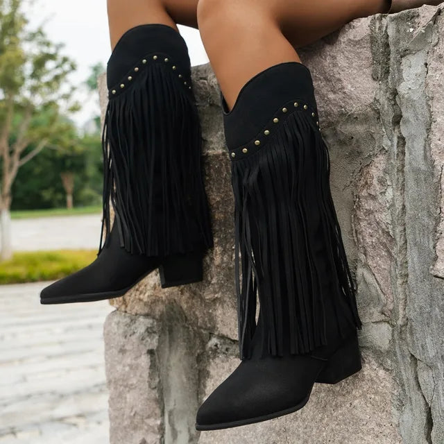 Milica | Women’s Cowboy Mid Calf Heeled Boots
