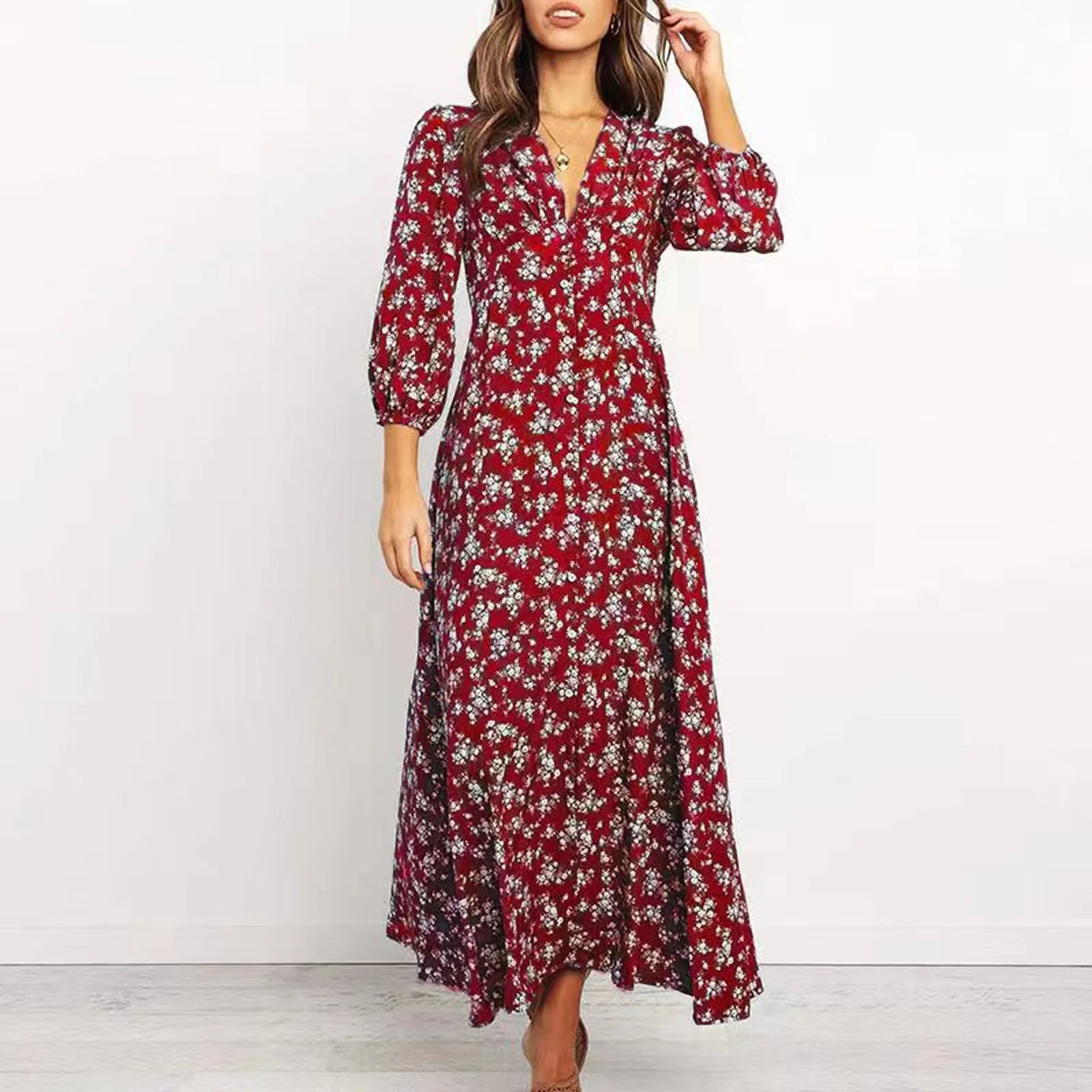 Mayra | Women’s Floral Maxi Long Sleeve Dress