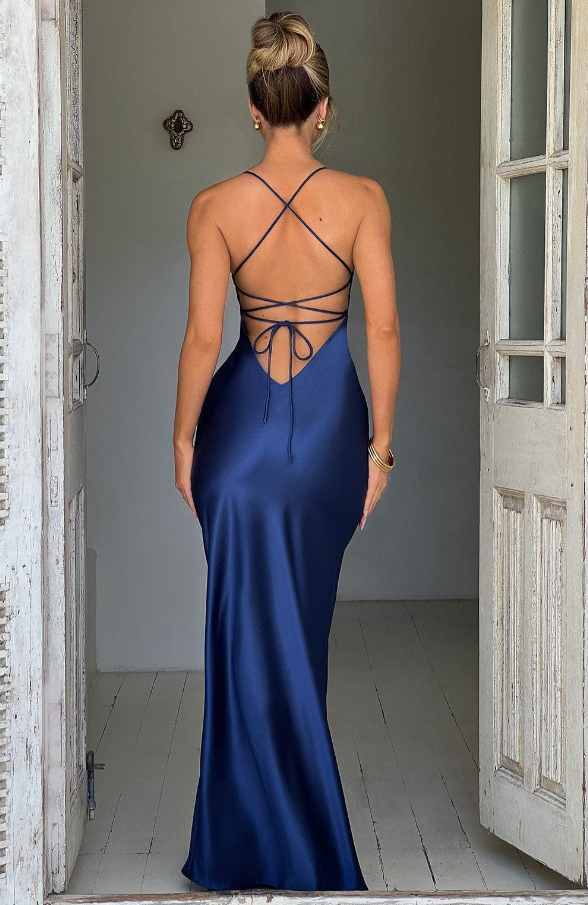 Ilaria | Women’s Thin Strap High Slit Maxi Dress