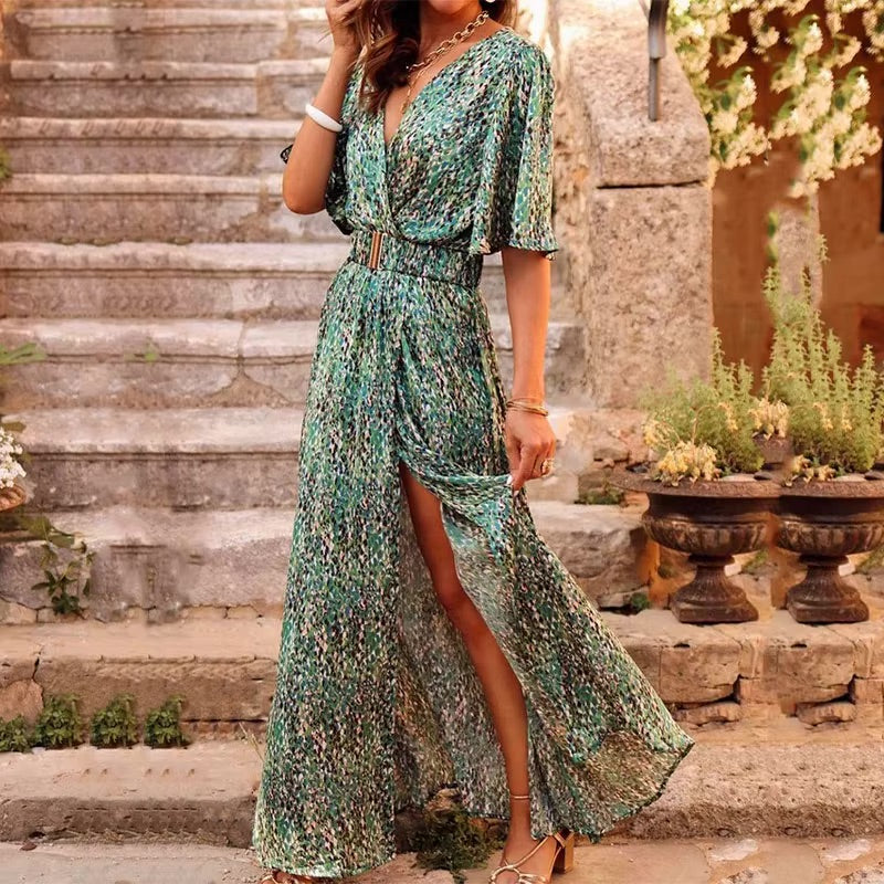 Olwen | Women’s V-Neck Wrap Maxi Dress