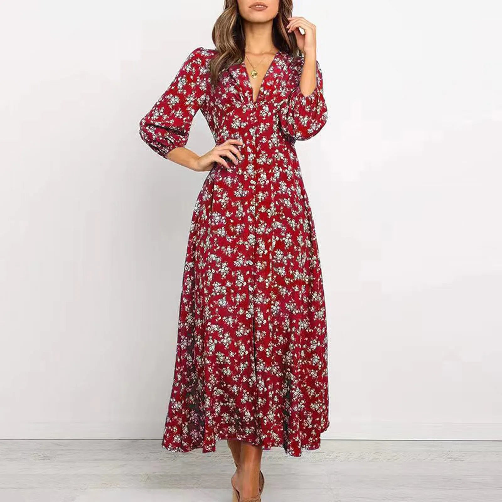Mayra | Women’s Floral Maxi Long Sleeve Dress