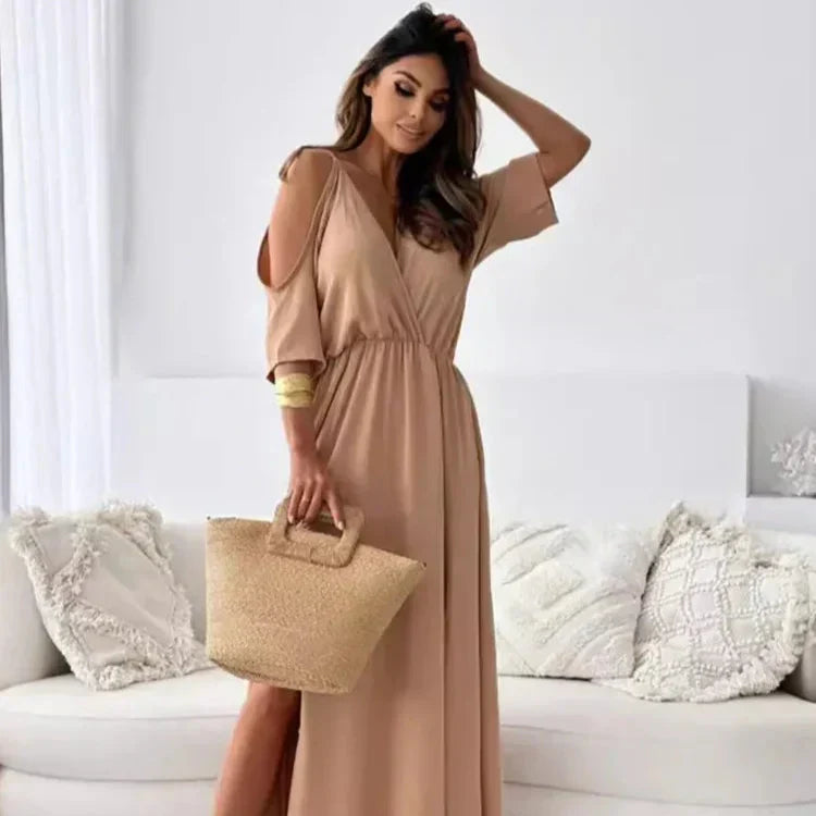 Malte | Women’s Cold Shoulder Wrap Maxi Dress