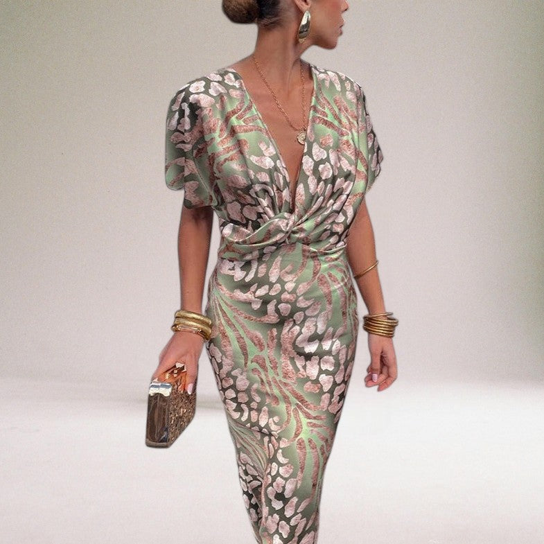 Eluned | Women’s Twisted V-Neck Maxi Dress