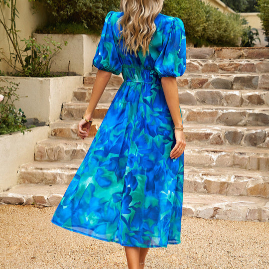 Lykke | Women’s Floral V-Neck Midi Dress