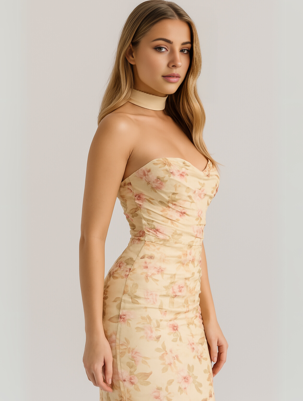 Anya | Women’s Strapless Choker Maxi Dress