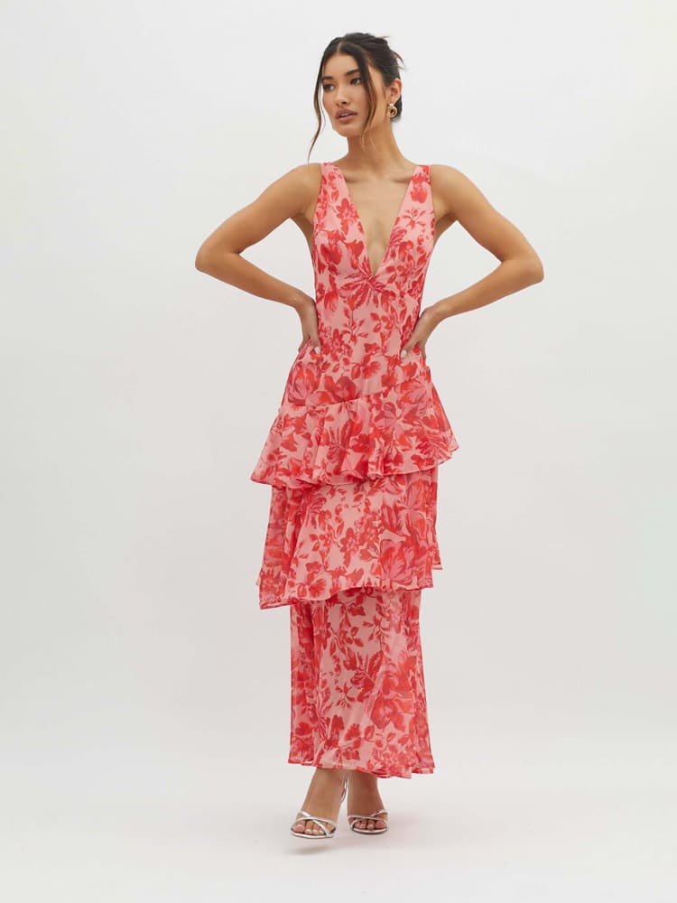 Esme | Women’s Floral Strappy Back Maxi Dress
