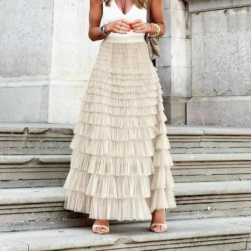 Leandra | Women’s Maxi Ruffle Skirt
