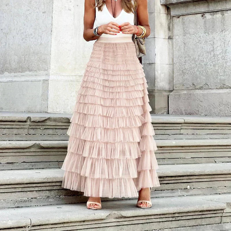 Leandra | Women’s Maxi Ruffle Skirt