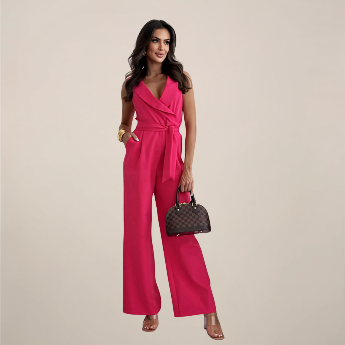 Geia | Women’s Scuba Crepe Wrap Jumpsuit