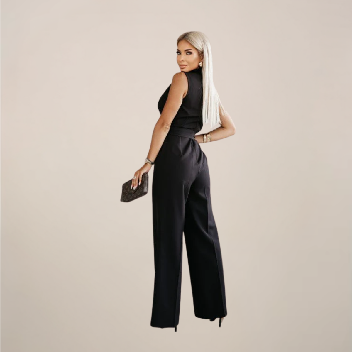 Geia | Women’s Scuba Crepe Wrap Jumpsuit