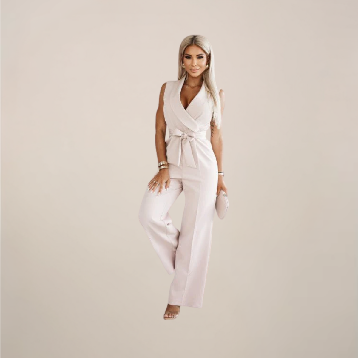 Geia | Women’s Scuba Crepe Wrap Jumpsuit