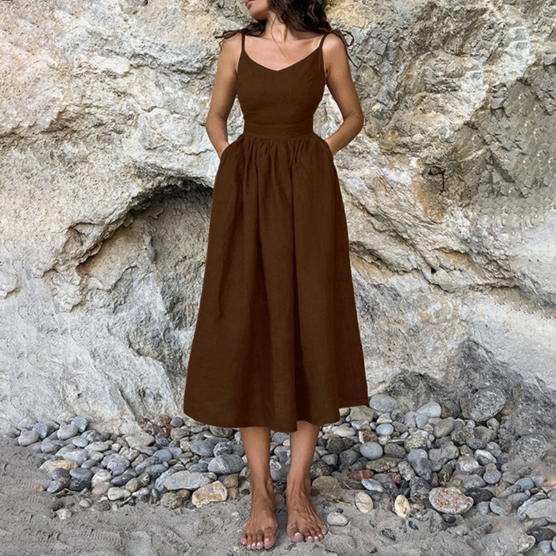 Eudora | Women’s Tie-Strap Maxi Dress