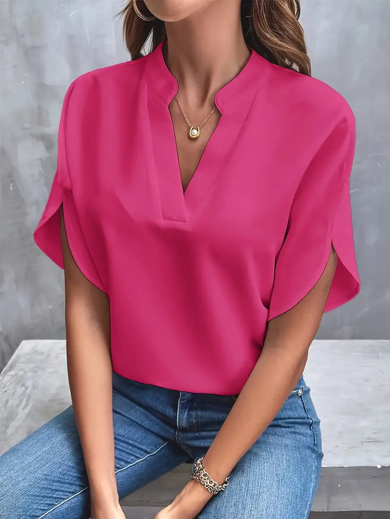 Vianne | Women’s V-Neck Short Sleeve Blouse