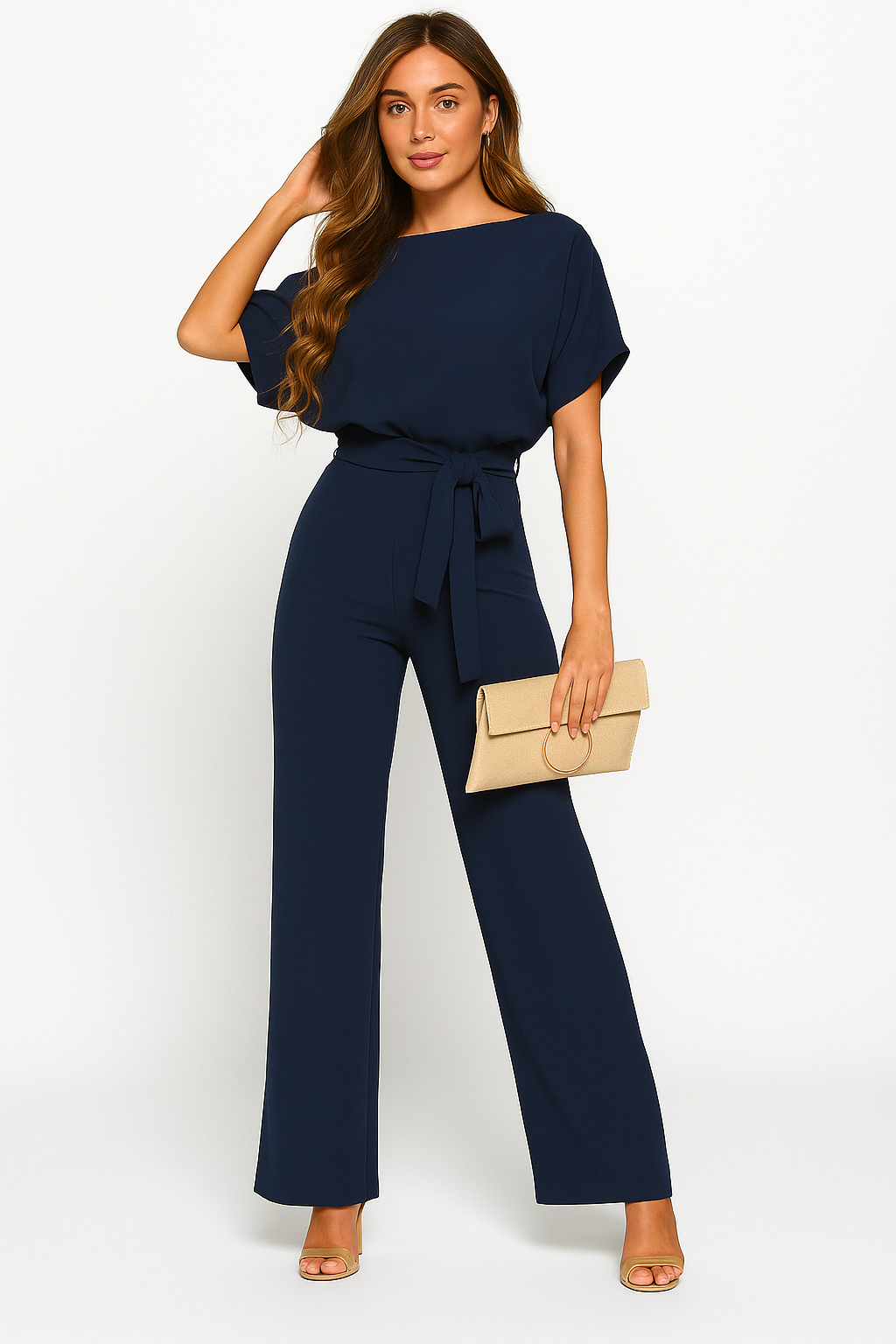 Brenda | Women's Ponte Knit Batwing Jumpsuit