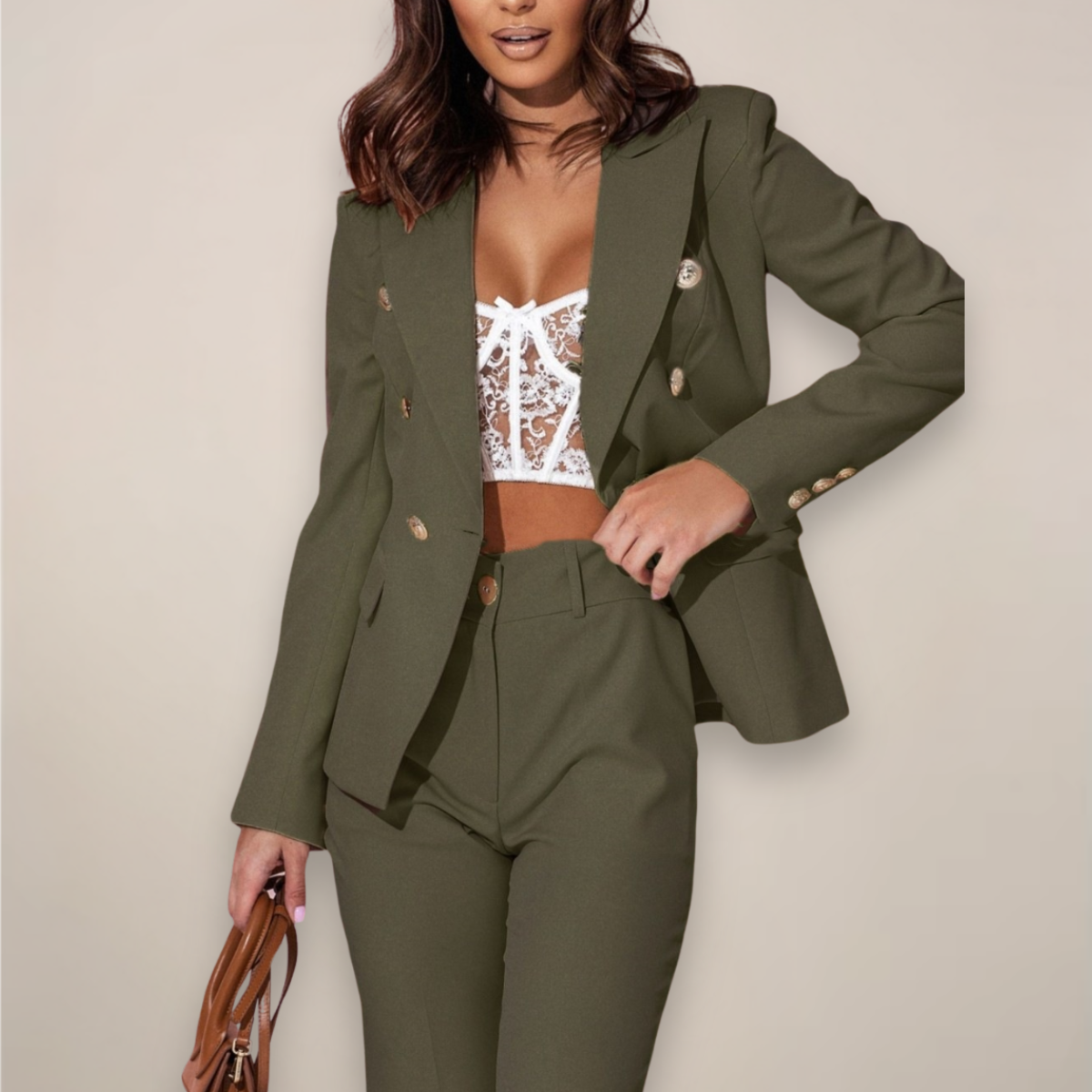 Araceli | Women’s  High-Density Crepe Two-Piece Suit