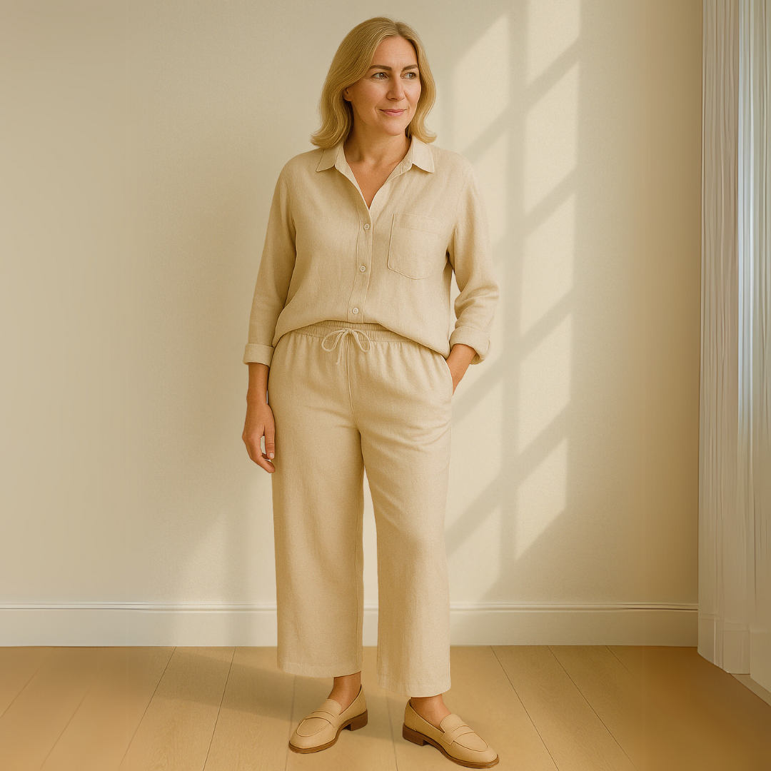 Floriana | Women’s Linen Wide Leg Outfit Set