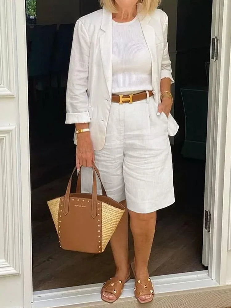 Nastassia | Women’s Blazer Shorts Two-Piece Set