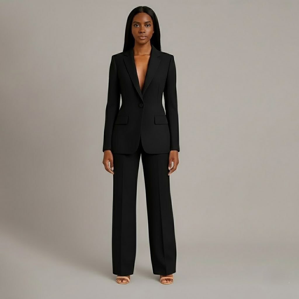 Business Suit Two Piece Set - Black