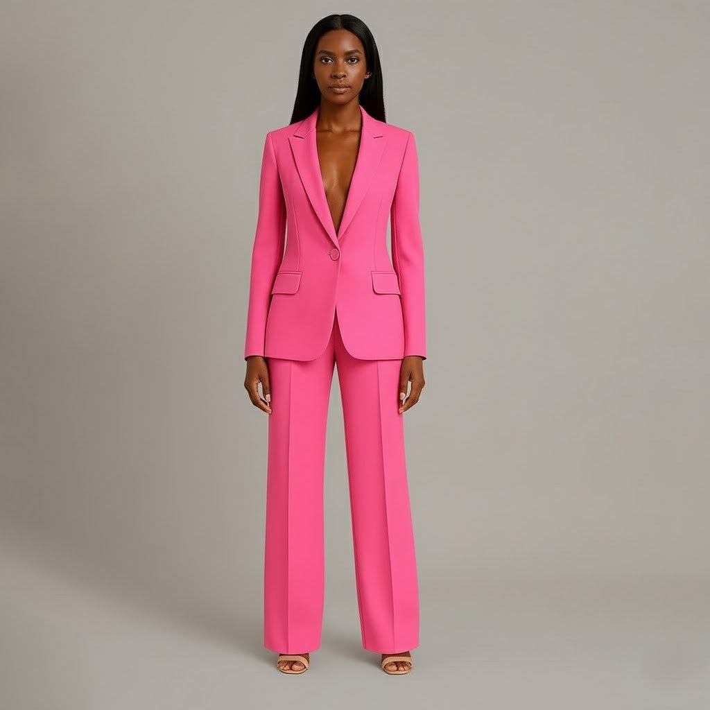Business Suit Two Piece Set - Pink
