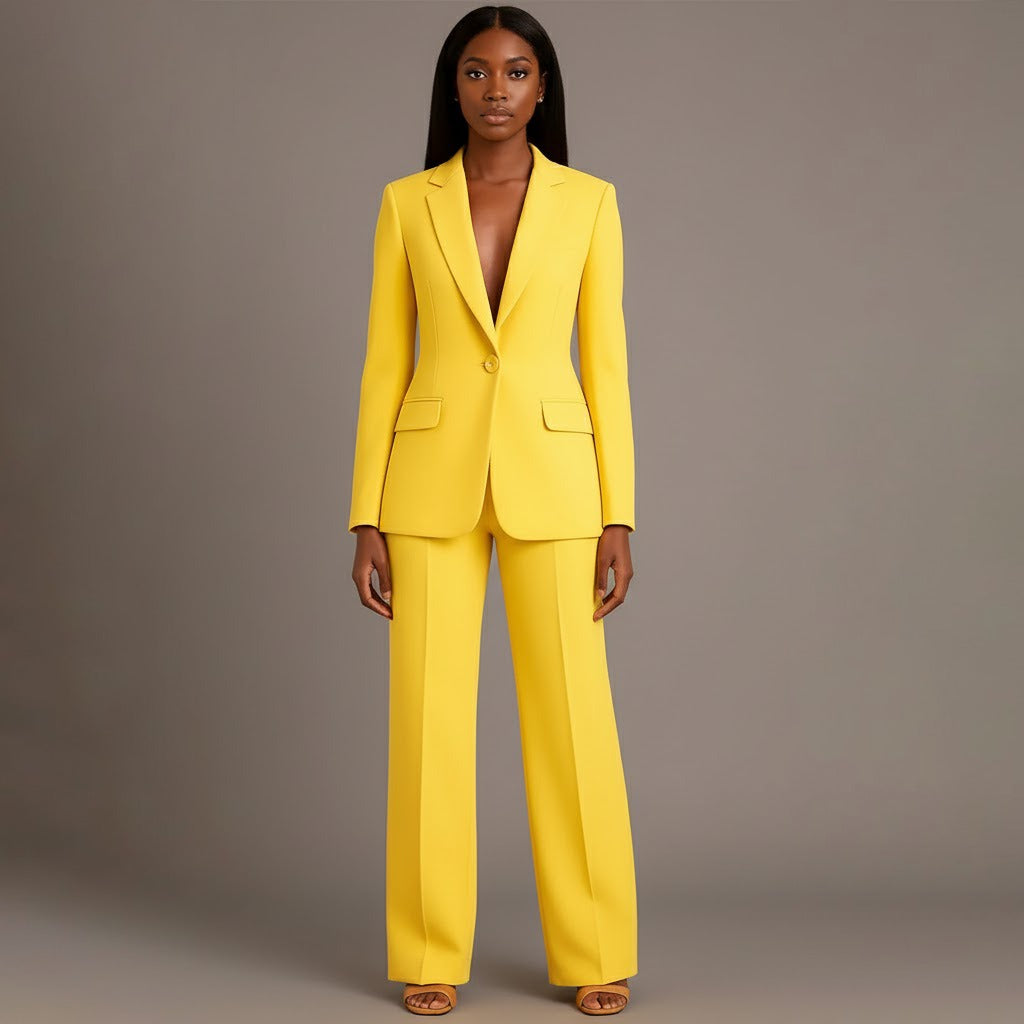 Business Suit Two Piece Set - Yellow