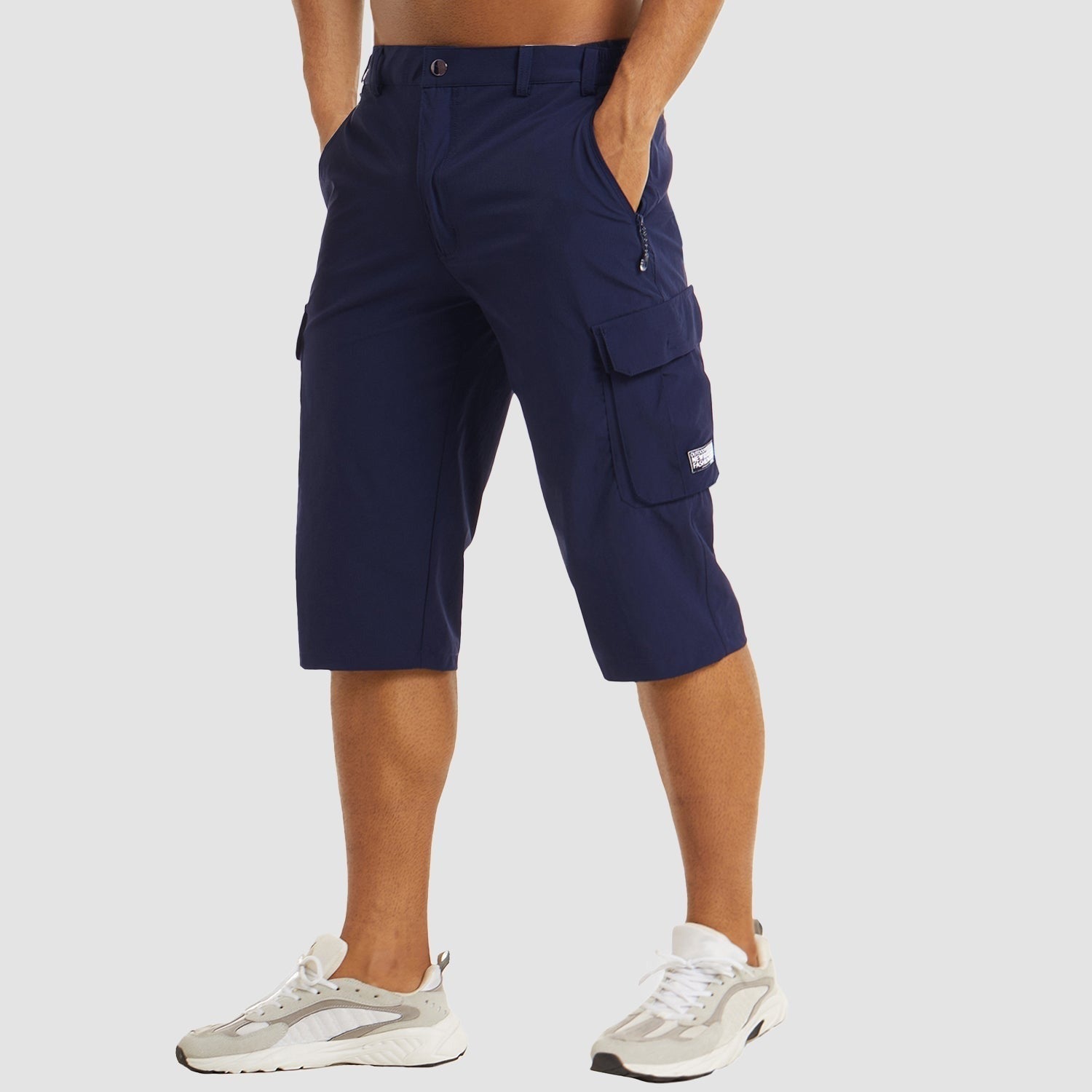 Casual Cargo Capri Shorts - Dark Purple