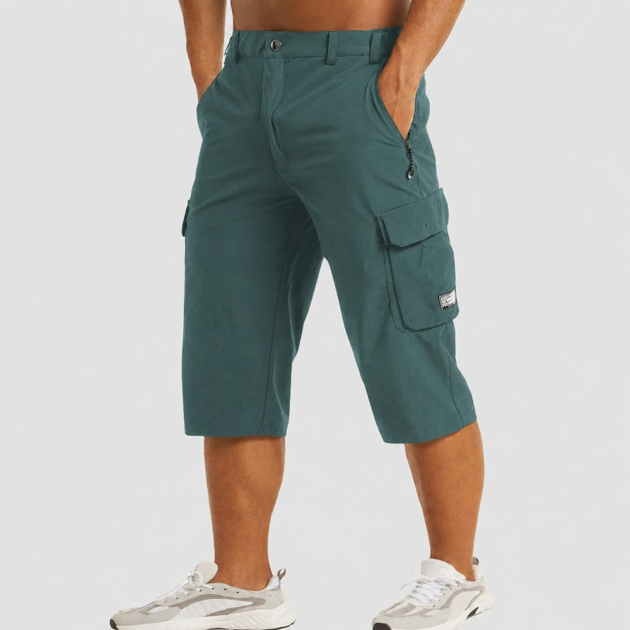 Casual Cargo Capri Shorts - Teal