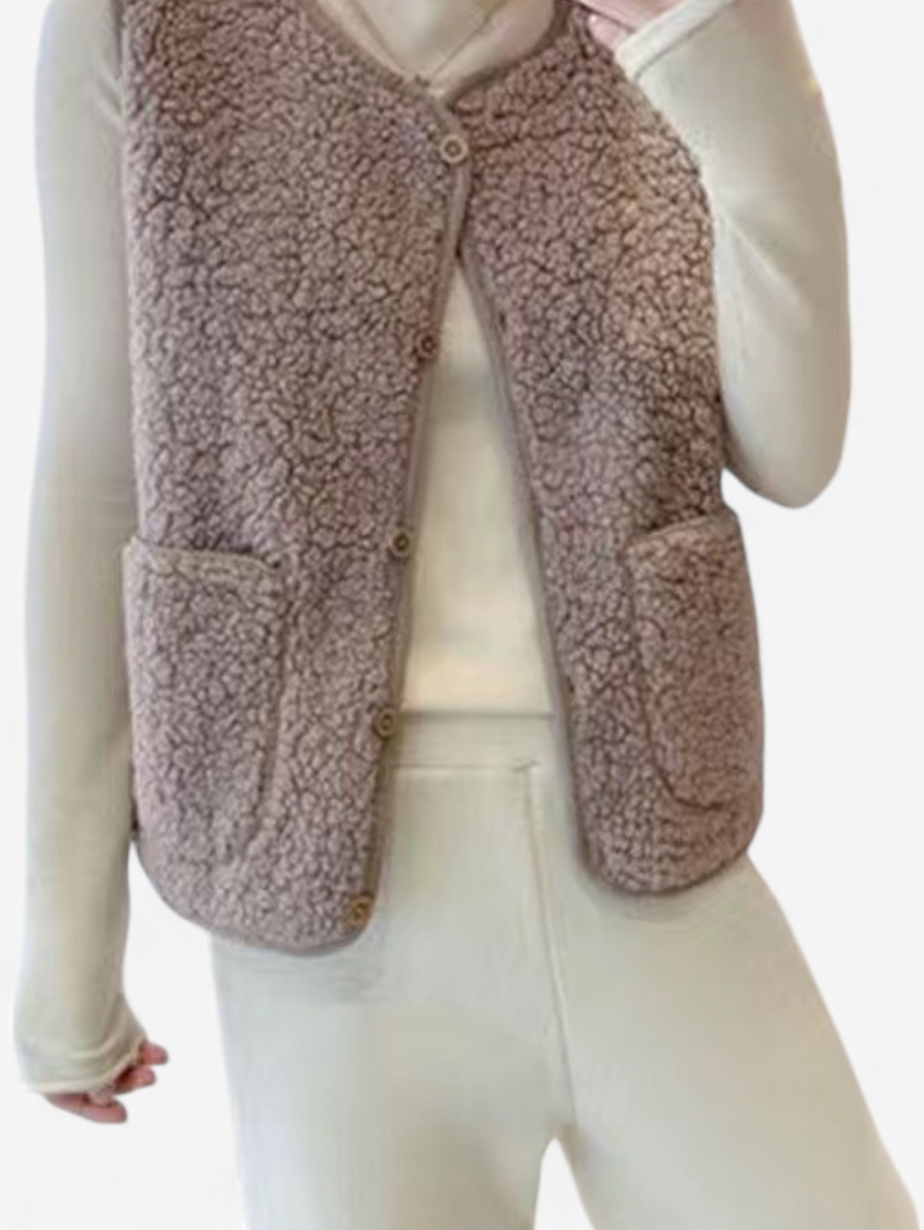 Cropped Sherpa Vest