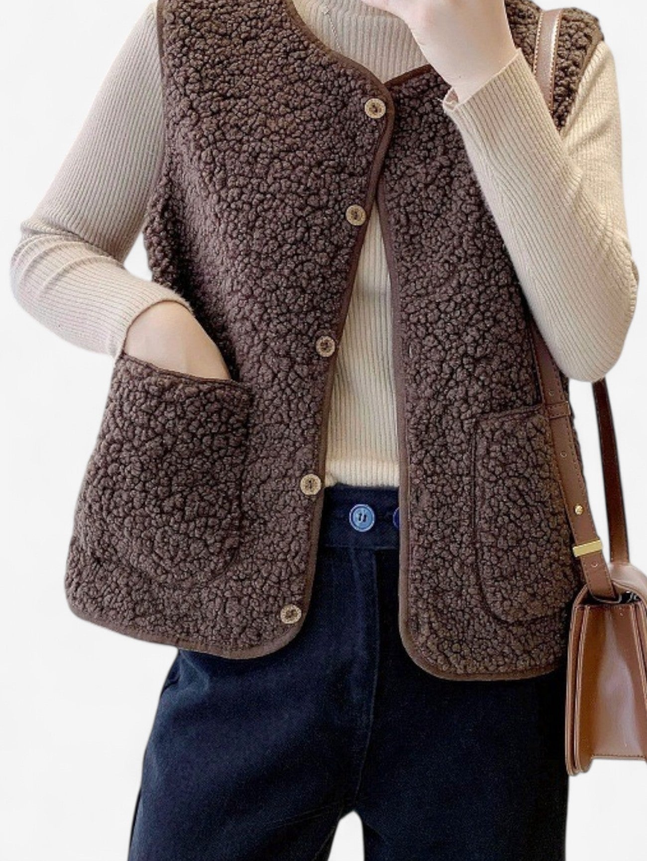 Cropped Sherpa Vest