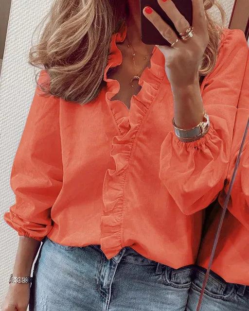 Fiorenza | Women’s Ruffle Long Sleeve Blouse