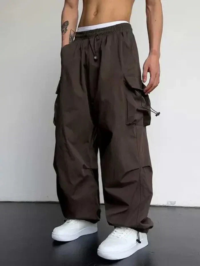 Harry | Men’s Adjustable Toggle  Wide Leg Cargo Pants