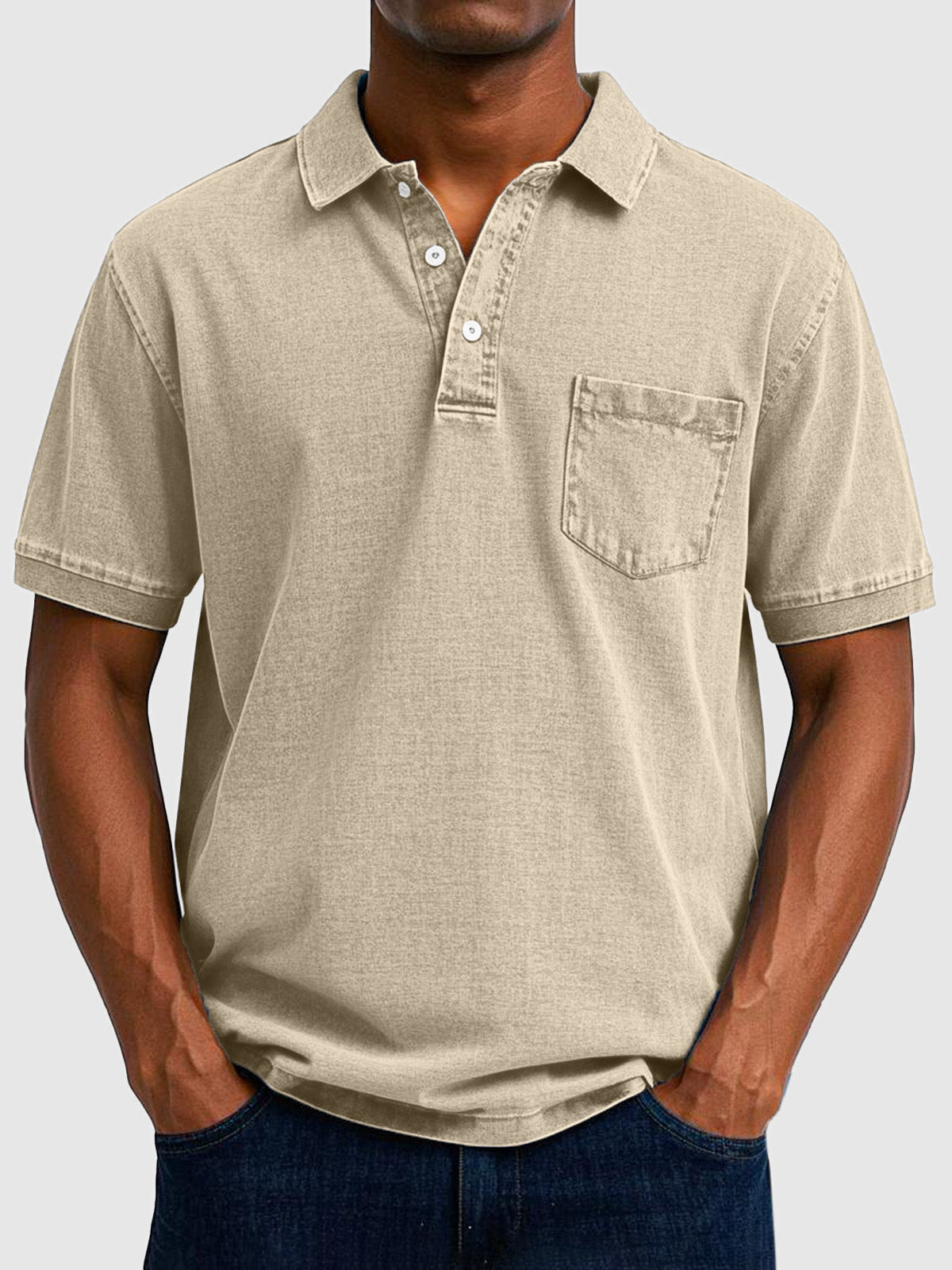 Kenneth | Men's Cotton-Denim Short Sleeve Polo