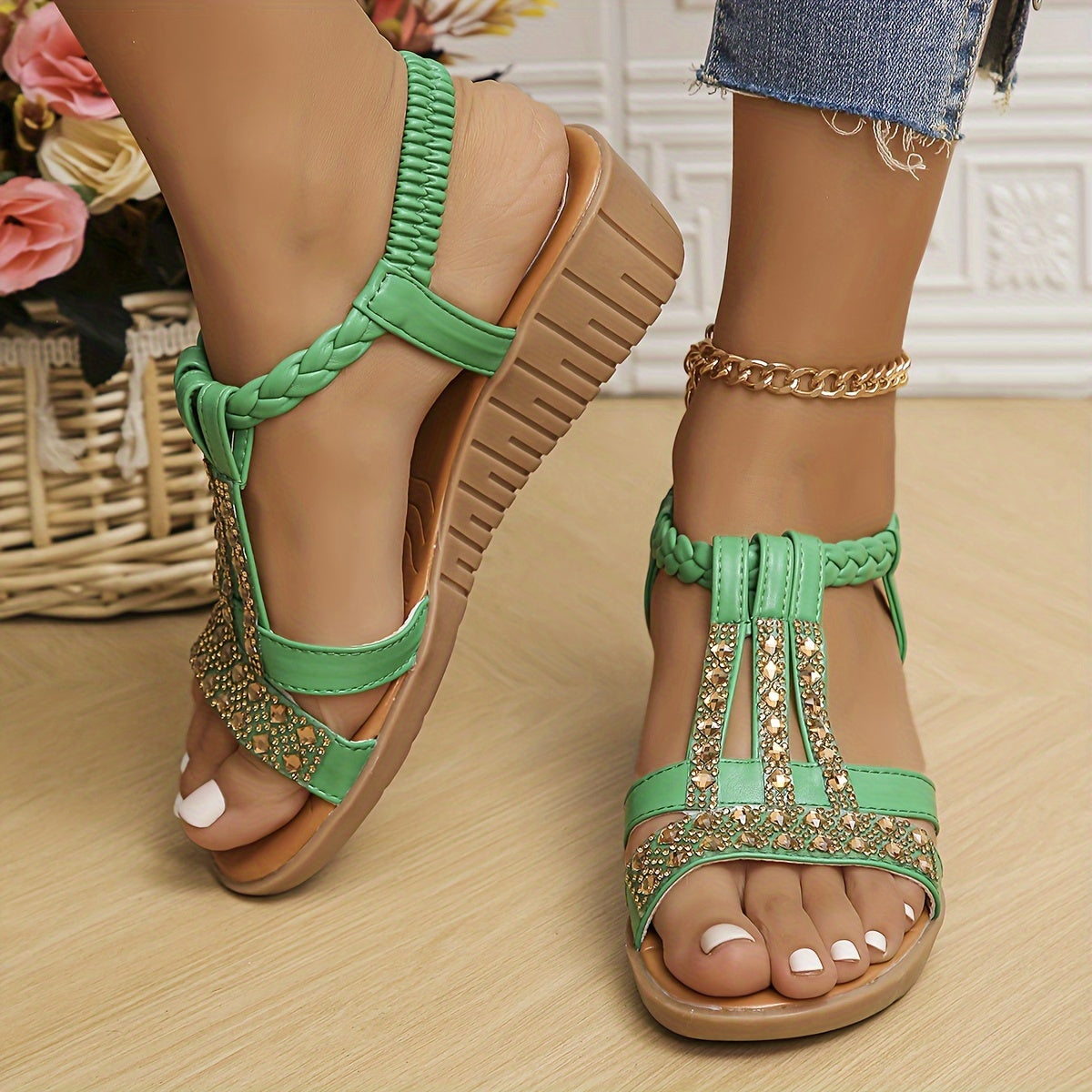 Alessia | Women’s T-Strap Wedge Orthopedic Sandals