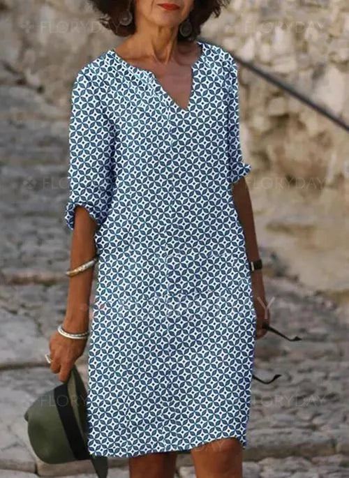 Rosamund | Women’s Straight V-Neck Midi Dress