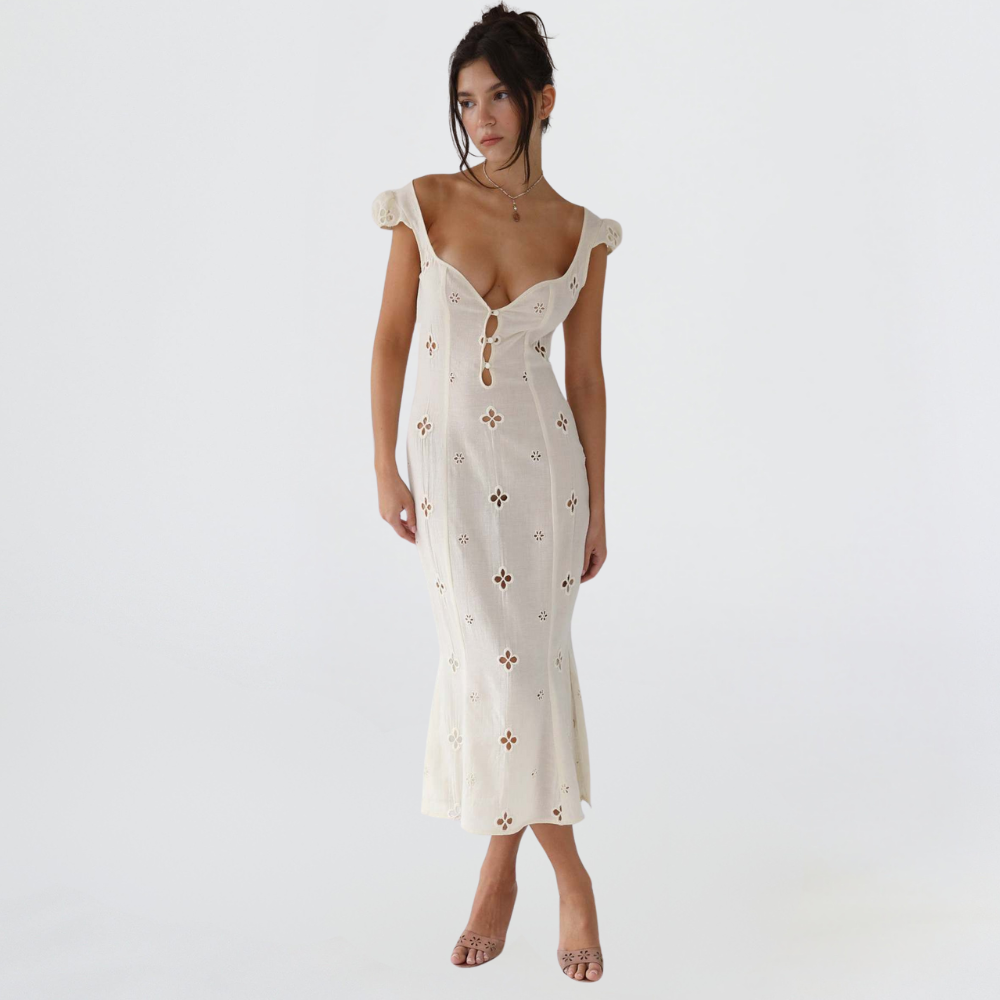 Adelina | Women’s Cut-Out Fitted Midi Dress
