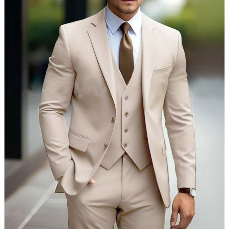 Formal 3 Piece Suit - Beige