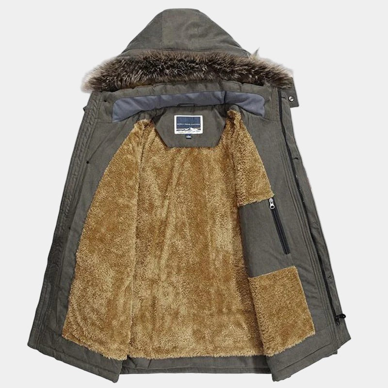 Fur Hooded Winter Parka Coat