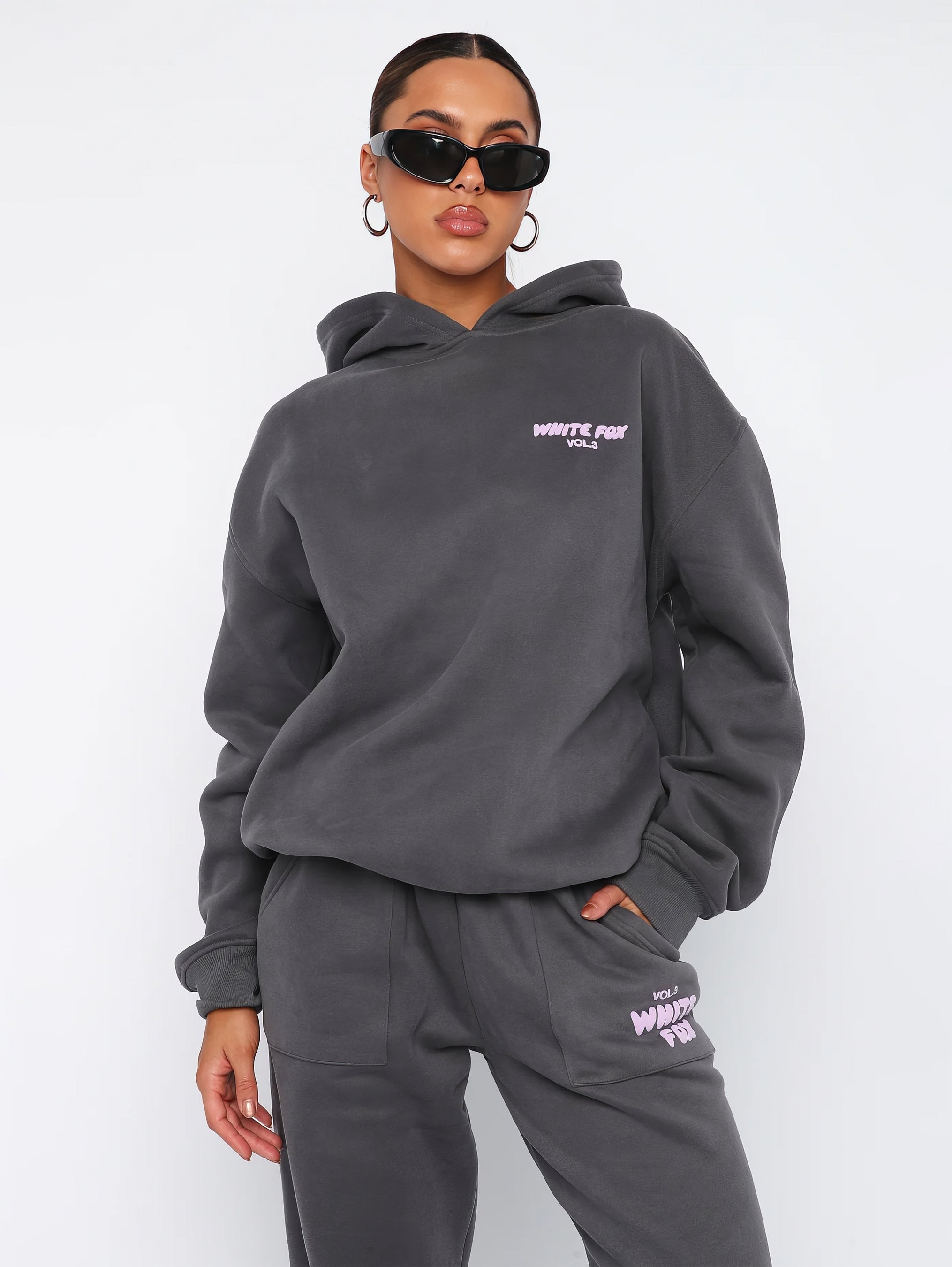 Hoodie Jogger Two Piece Set - Dark Grey
