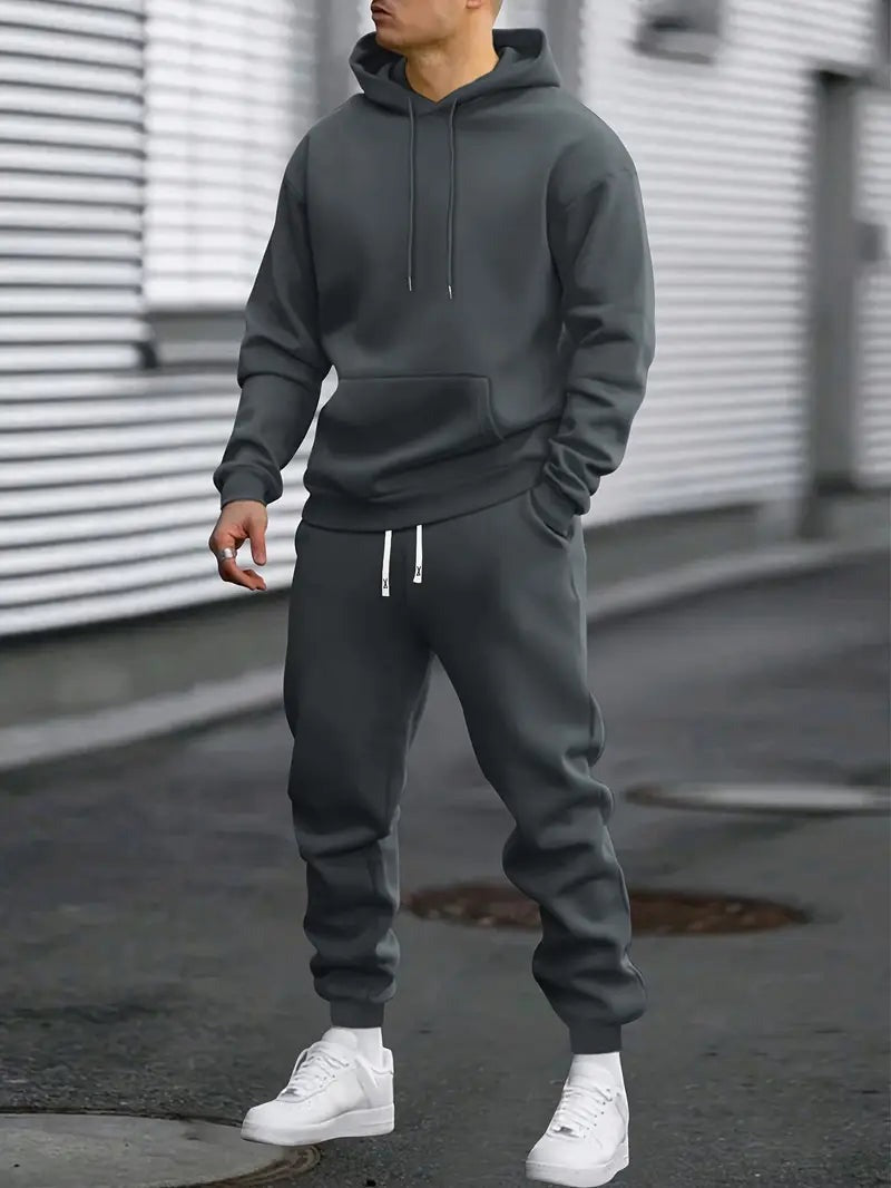 Hoodie Jogger Two Piece Set - Dark Grey
