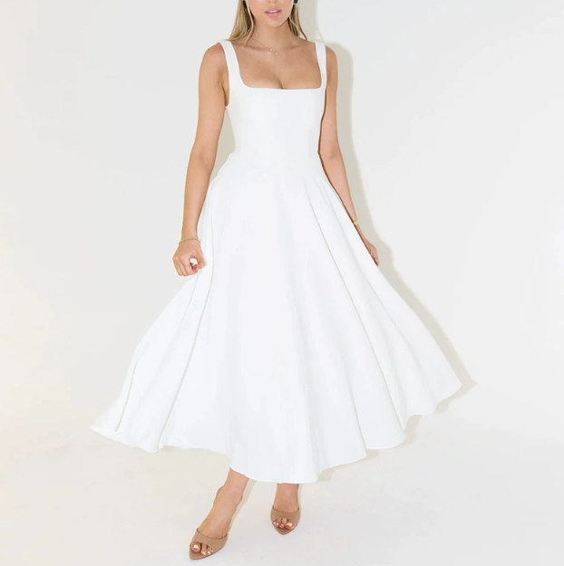 Lumi | Women’s Straight Neckline Midi Dress