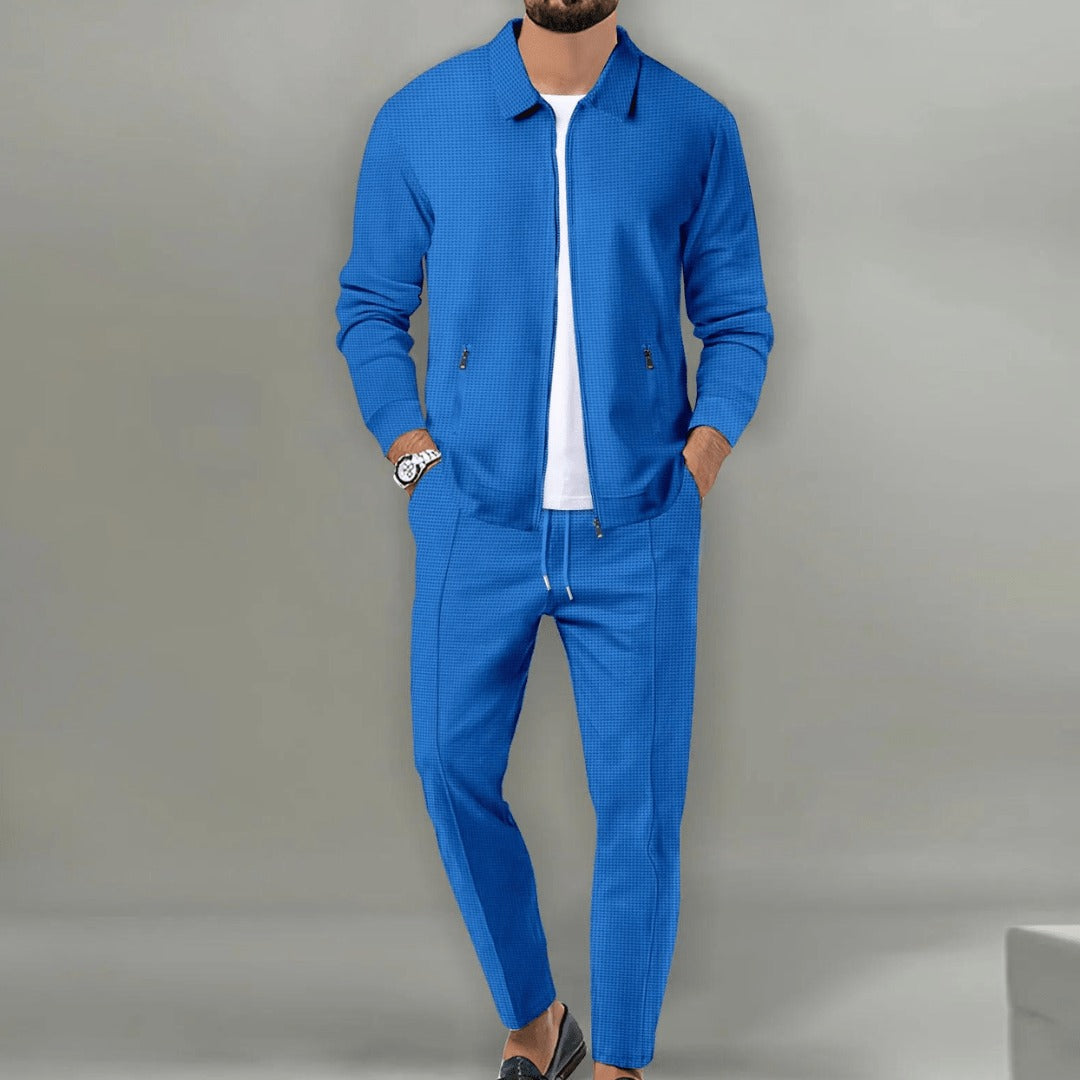 Jacket Pants Two Piece Set - Royal Blue