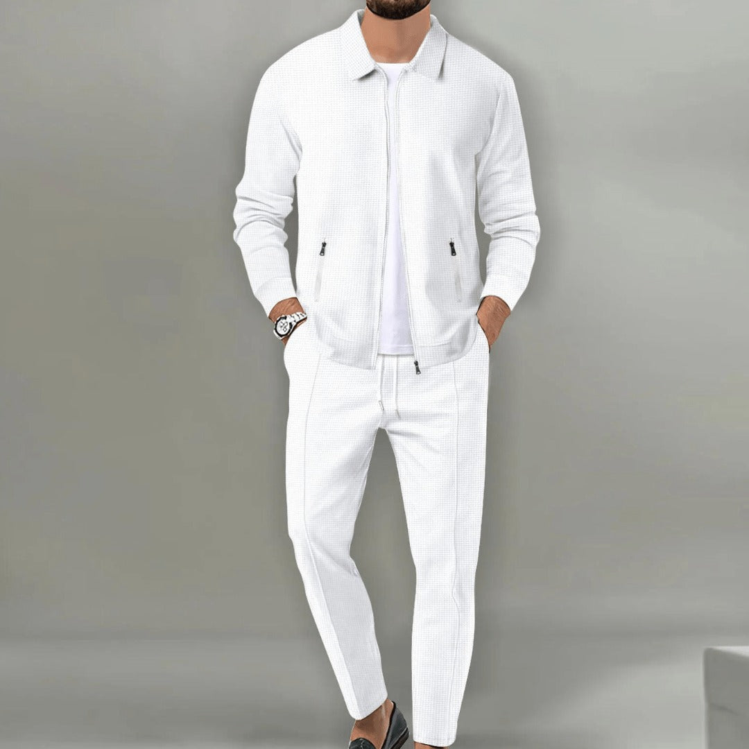 Jacket Pants Two Piece Set - White