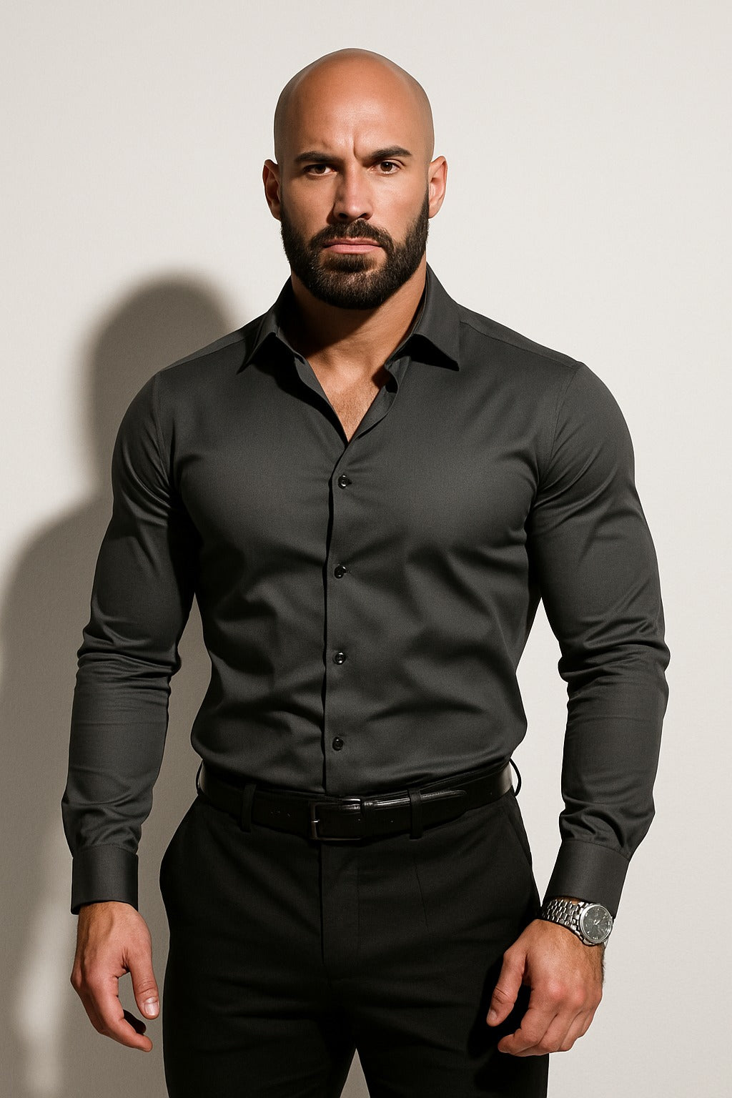 Long Sleeve Dress Shirt - Dark Grey