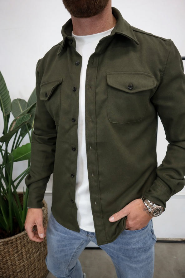 Long Sleeve Shacket - Olive