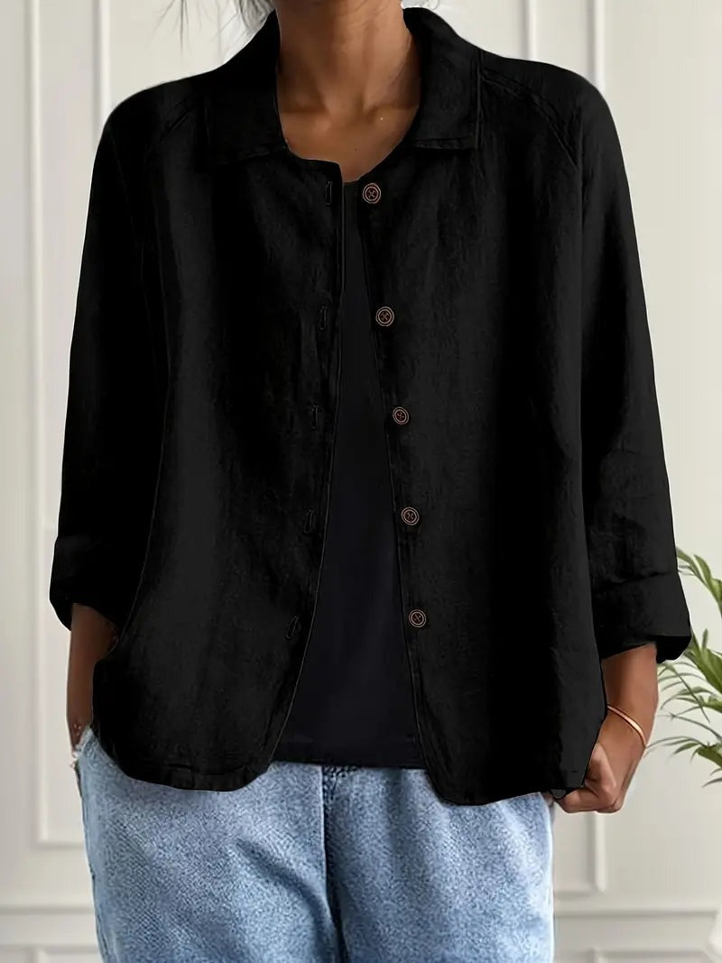 Long Sleeve Shirt Jacket - Black